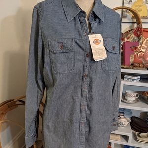 NWT Dickies Denim Logger Shirt (L)